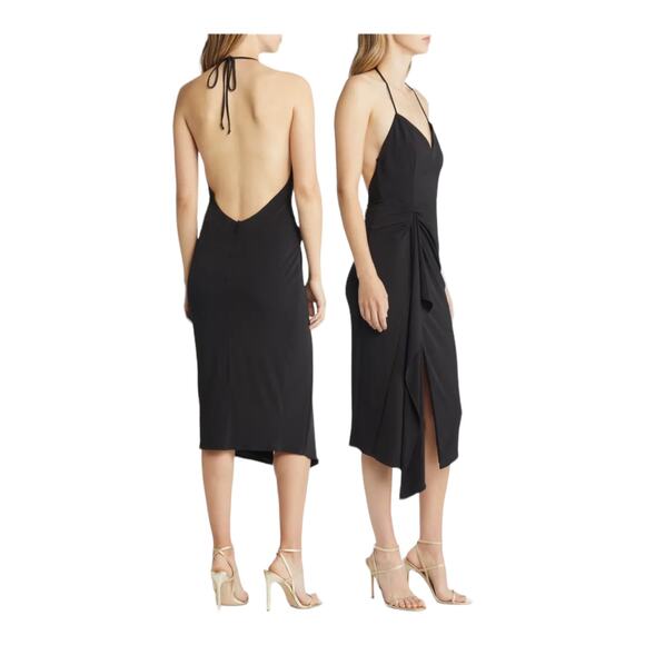 Katie May dress Ringleader ruched halter black size Small S - Picture 6 of 6